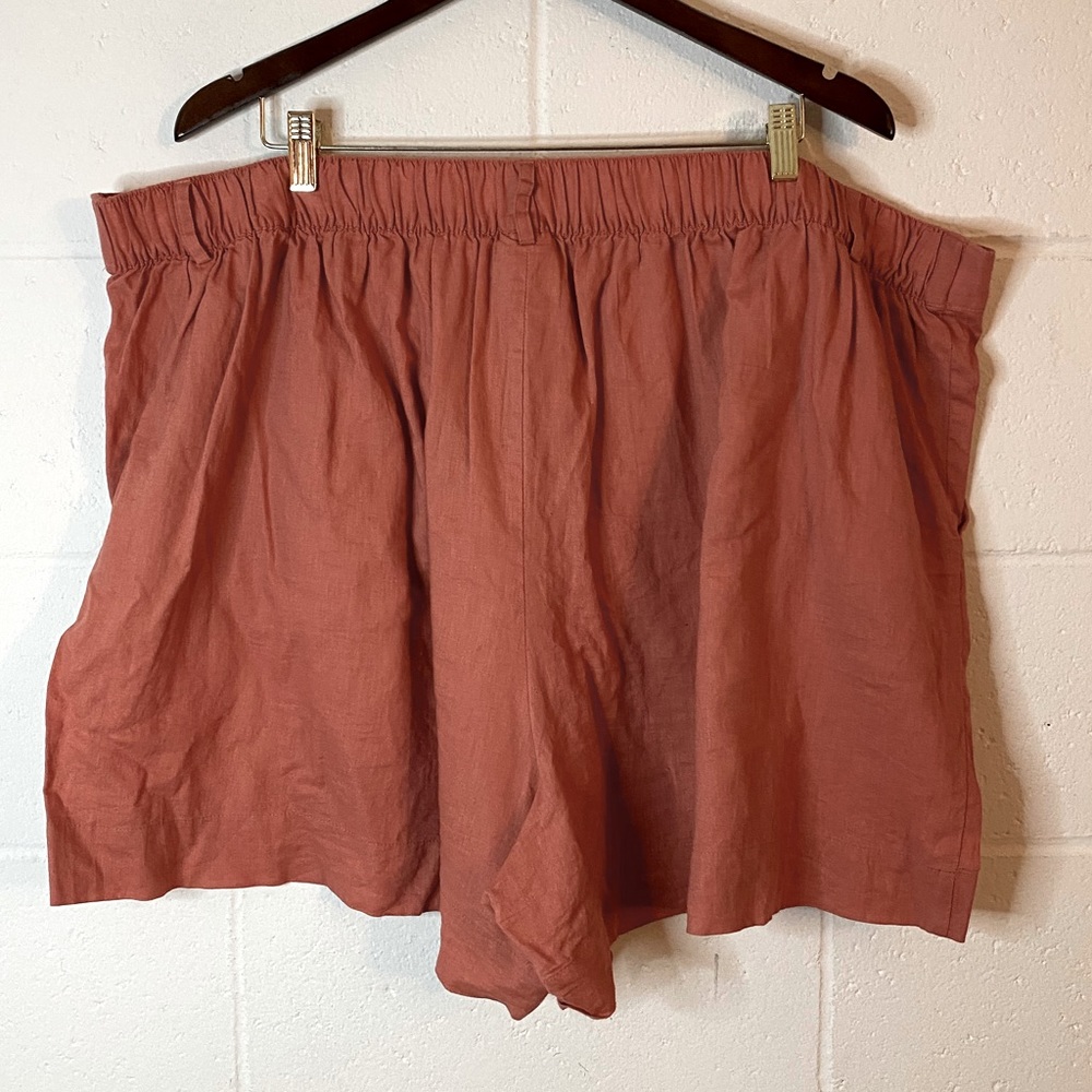 Ava & Viv Rust Orange Linen Blend Plus Size Women’s Shorts Size 3X - Picture 6 of 7